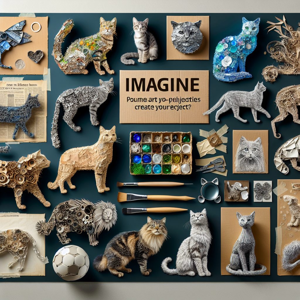 Eco-Friendly Felines: Crafting Cat Art with Recycled Materials